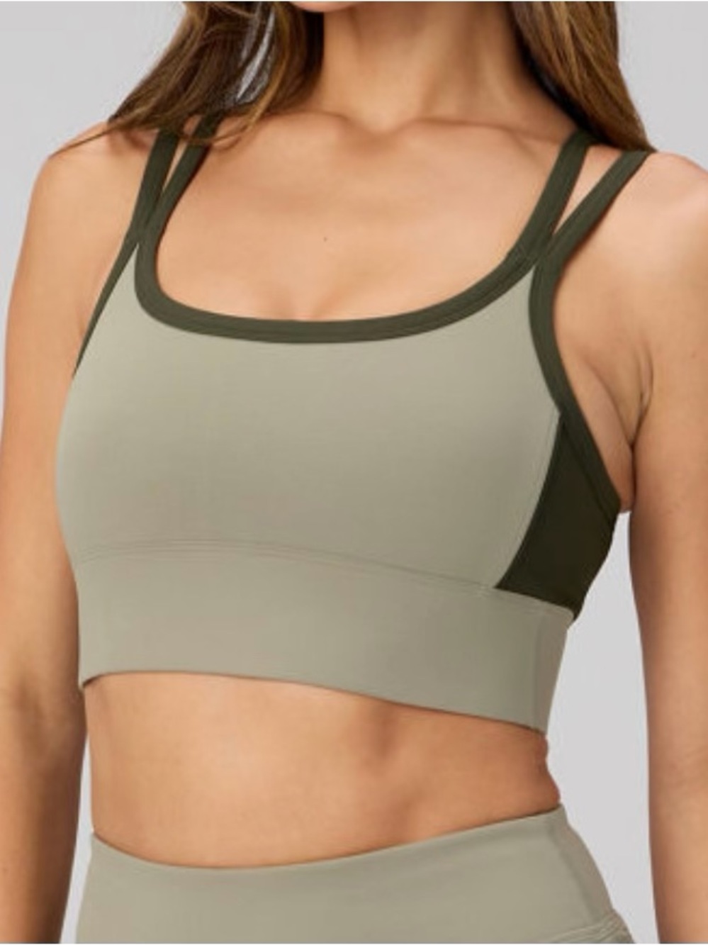 Fabletics Color Block Longline Medium Impact Bra